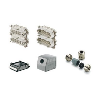 Contacto y clavija multipolar metalica Weidmuller WR 1712540000 HDC-KIT-HE 32.140 tomacorriente 32 POLOS 2 Gancho