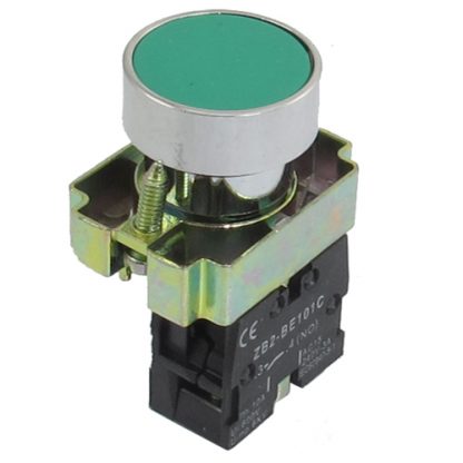 Boton pulsador 22mm metalico DNBA31 Verde
