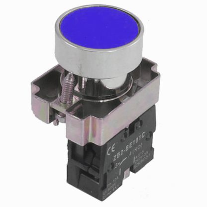 Boton pulsador 22mm metalico GVBA61 Azul
