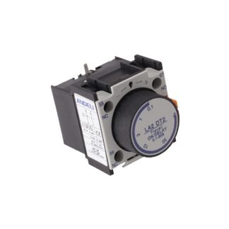Temporizador frontal para contactor Andeli AI LA3DR2 con retardo al desconectar de .1 a 30s