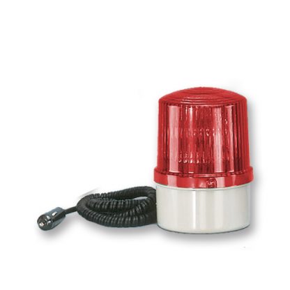 torreta alimentacion 110vca, foco 12v 10w, 150dpm, 1200x183mm altura, rojo