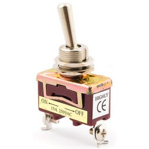 Interruptor COLA DE RATA  lP-1T, 2 POSICIONES. CON PLACA LEYENDA ONF-OFF