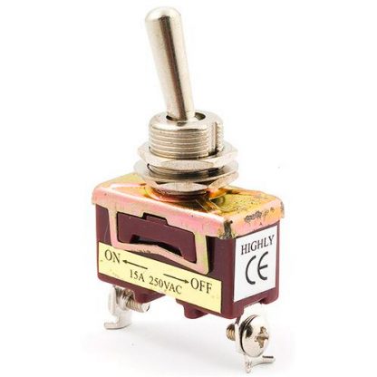 Interruptor COLA DE RATA  lP-1T, 2 POSICIONES. CON PLACA LEYENDA ONF-OFF