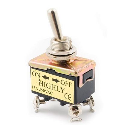 Interruptor COLA DE RATA  2P-1T. 2 POSICIONES, CON PLACA LEYENDA ON-OFF