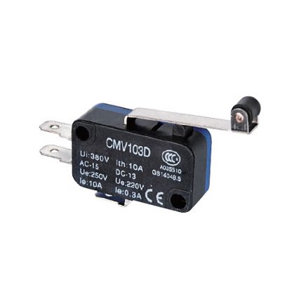 CMV103D Microswitch actuador largo con rodillo 15 A 250vac com na nc